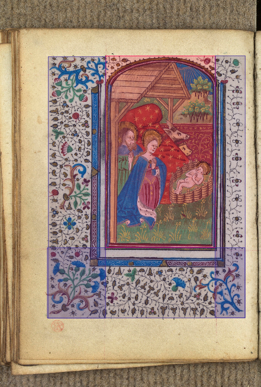 Book of hours with illustration and floral ornamentation