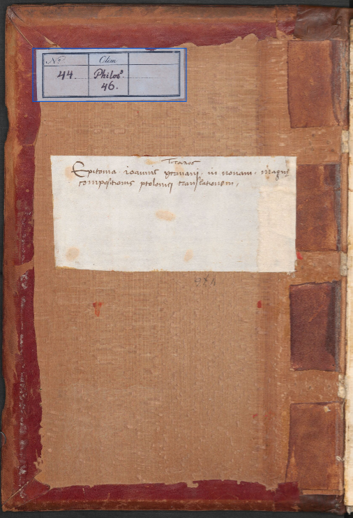 Library label pasted in a book