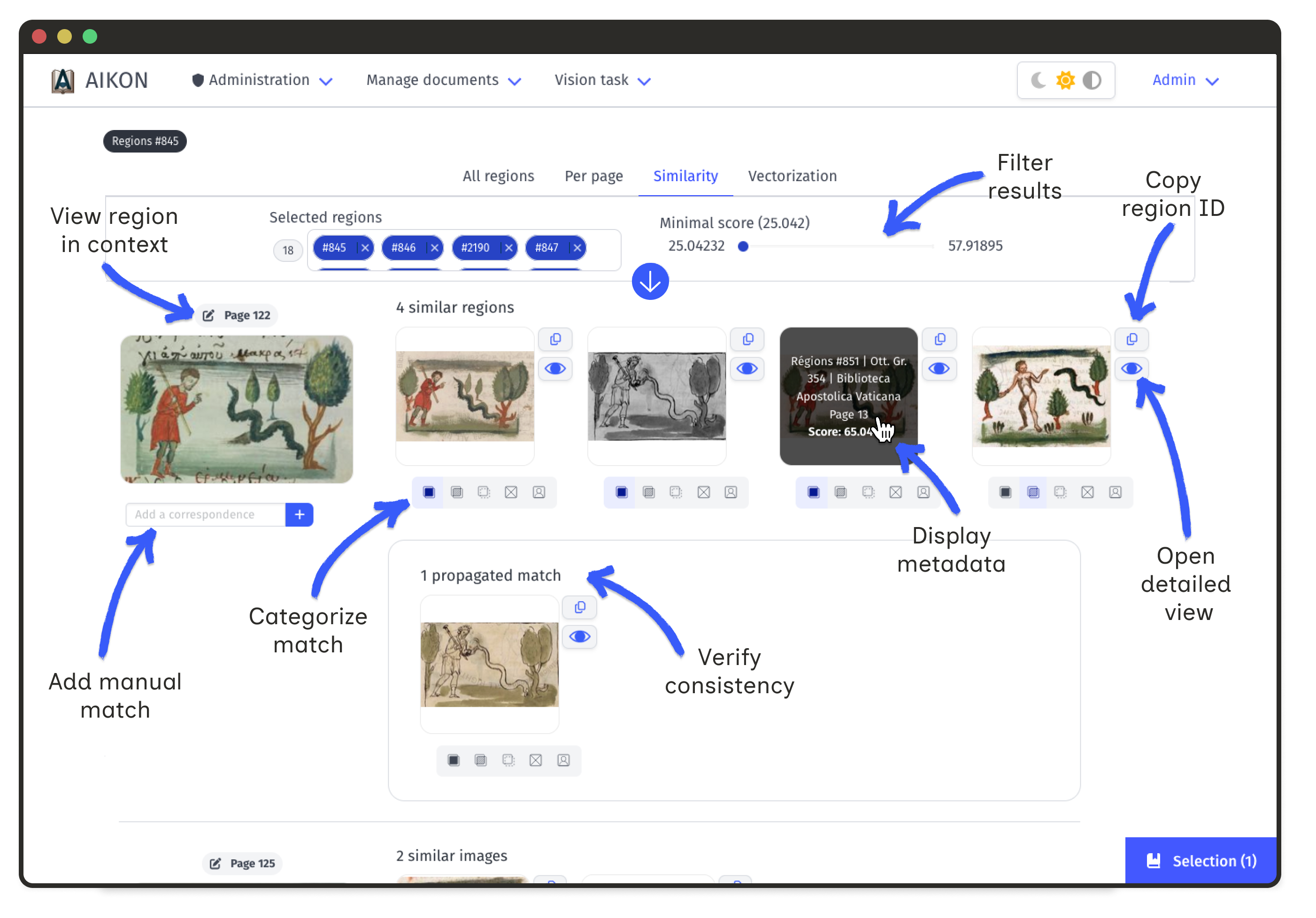 Similarity exploration interface