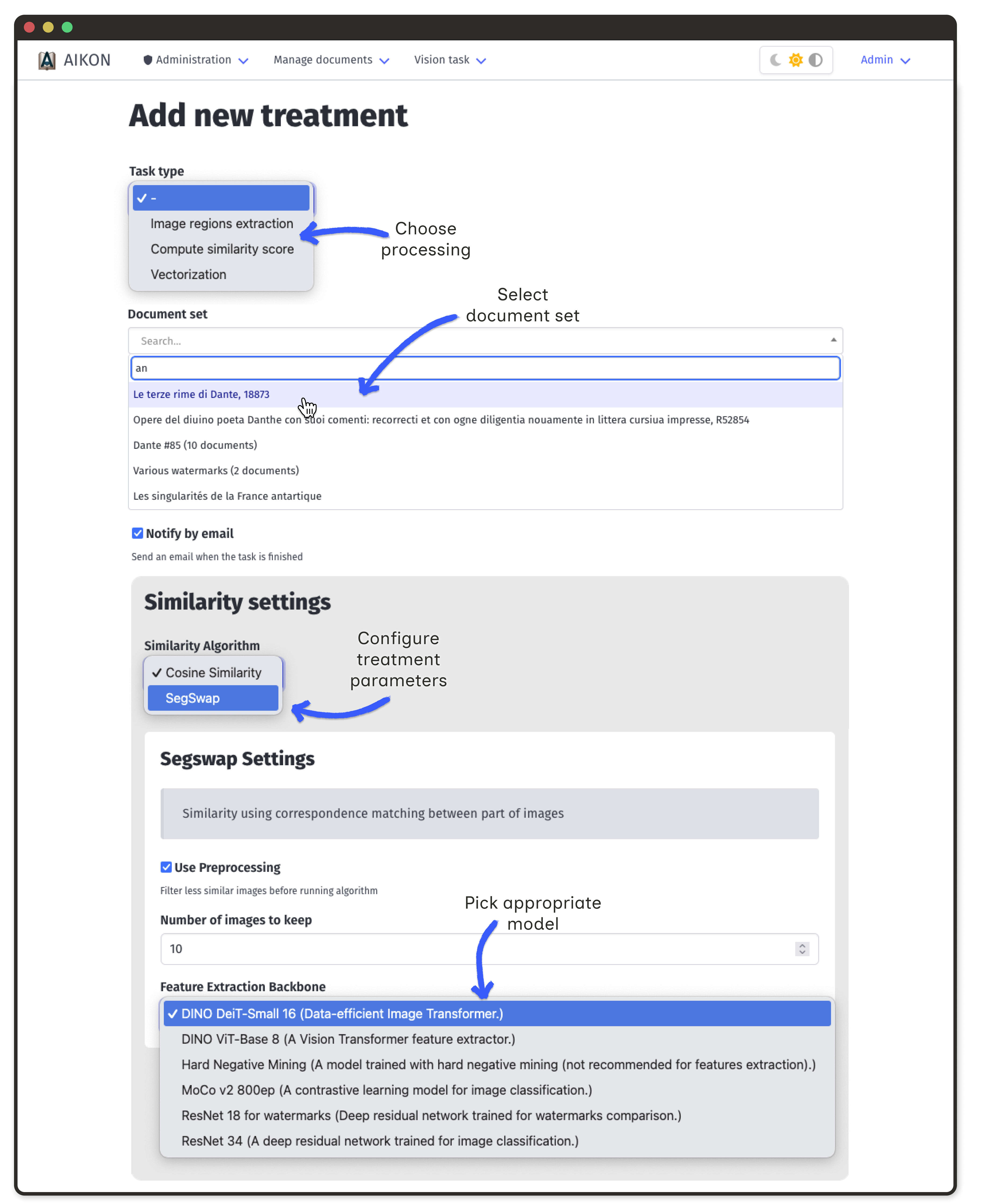 Treatment form screenshot