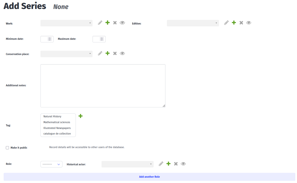 Series form screenshot