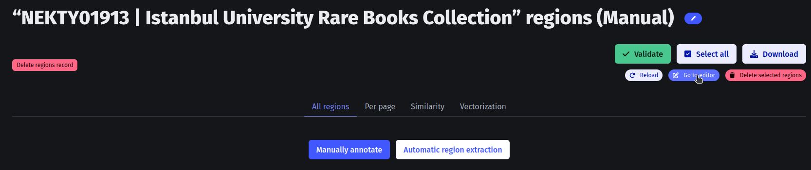 Go to editor button screenshot